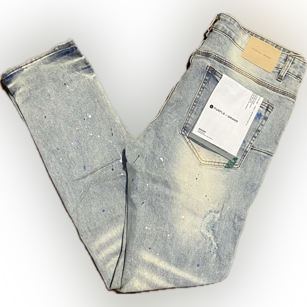 Purple Brand Men’s Skinny Jeans in Light Washed Blue